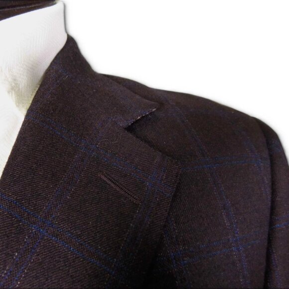 Ermenegildo Zegna Men's Sport Coat – 54R (EU) / 43R (US) – Dark Brown Blue - Picture 2 of 5